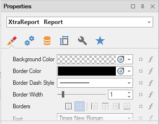 SirkelData Reportdesigner Properties