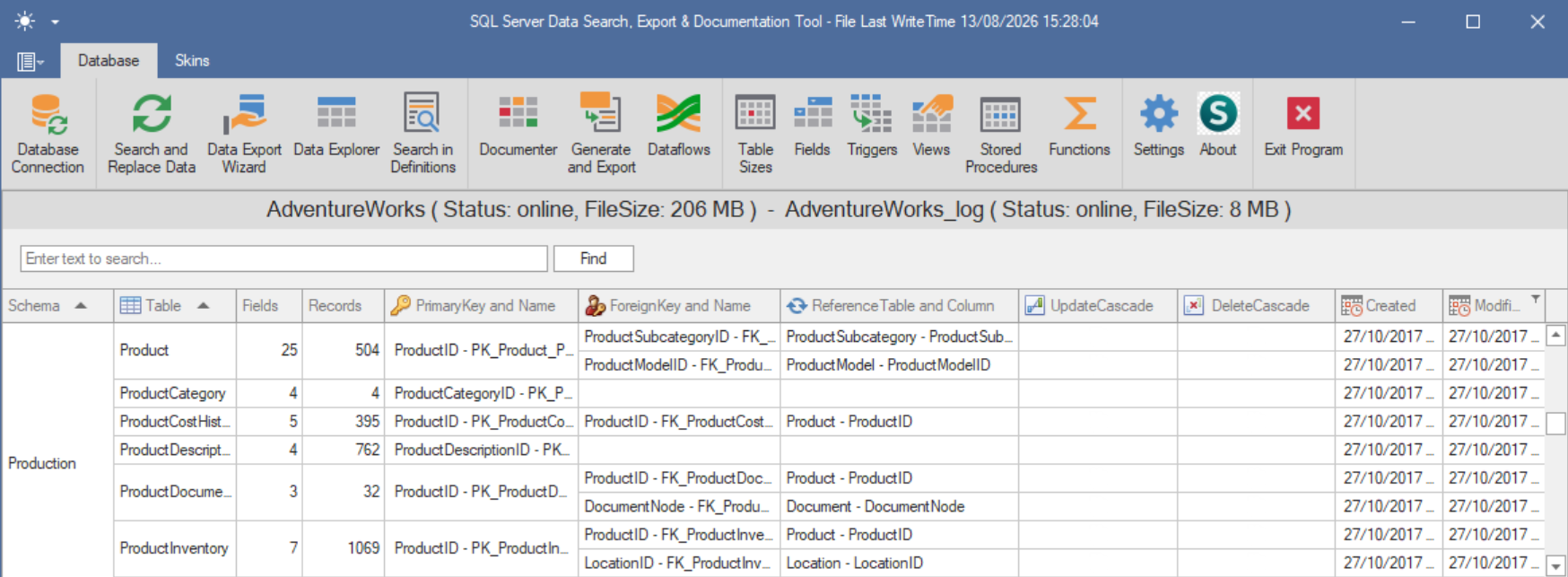 SQL Server Data Search, Export & Documentation Tool